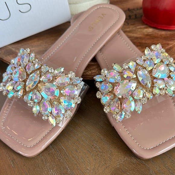 Venus Women's Embellished Slide Sandals - Pink - Picture 2 of 6